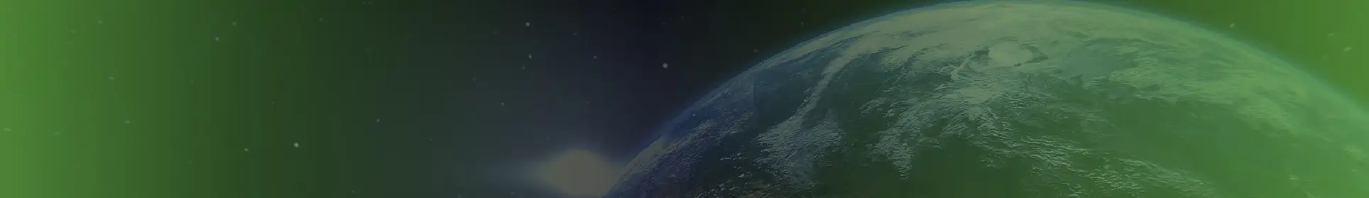 Fundo do espaço com a Terra em tons de verde